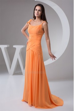 Sheath/Column Ruched Spaghetti Straps Sleeveless Long Bridesmaid Dresses 02010109
