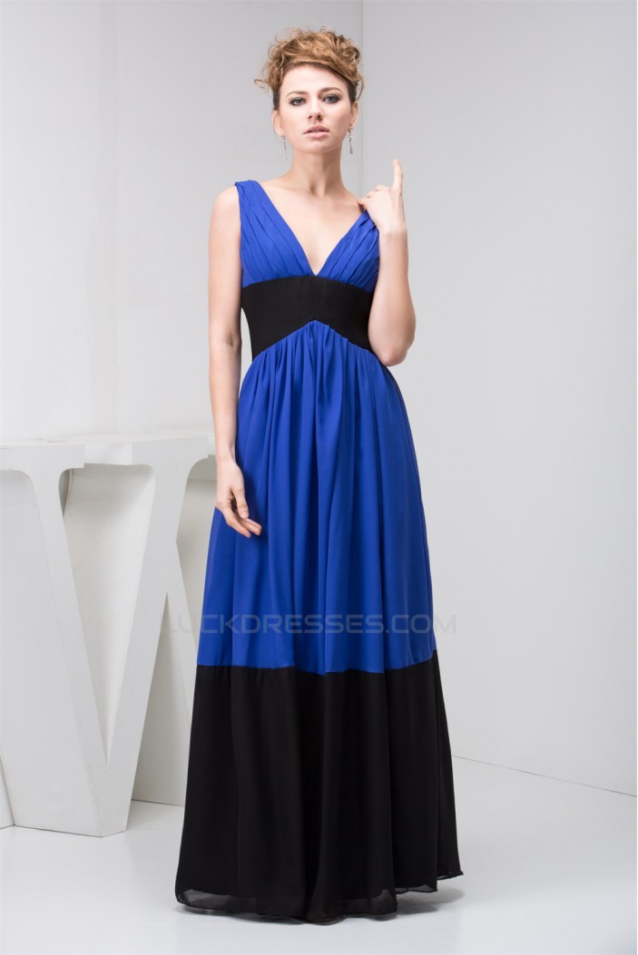 Sleeveless V-Neck Floor-Length A-Line Chiffon Long Bridesmaid Dresses 02010114