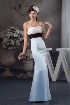 Mermaid/Trumpet Satin Long Bridesmaid Dresses 02010115