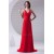 A-Line Chiffon Brush Sweep Train Long Red Chiffon Bridesmaid Dresses 02010120