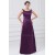 A-Line Satin Floor-Length Pleats Sleeveless Long Purple Bridesmaid Dresses 02010127