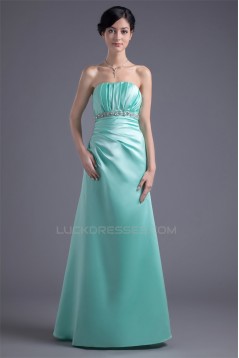 Beading Sleeveless A-Line Floor-Length Strapless Long Bridesmaid Dresses 02010134