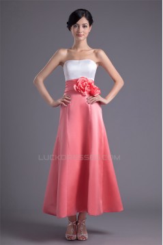 A-Line Ankle-Length Satin Soft Bridesmaid Dresses 02010136