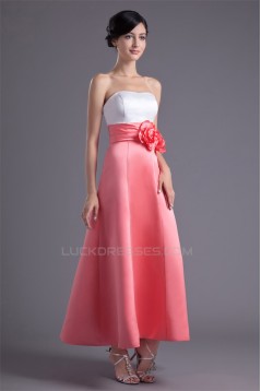 A-Line Ankle-Length Satin Soft Bridesmaid Dresses 02010136