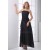 Charming Beading Chiffon A-Line One-Shoulder Long Black Bridesmaid Dresses 02010138