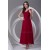 A-Line Chiffon Bows Strapless One-Shoulder Long Red Bridesmaid Dresses 02010141