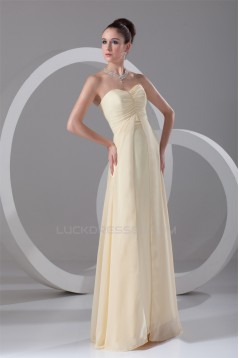 Chiffon Ruched Floor-Length Long Bridesmaid Dresses 02010145
