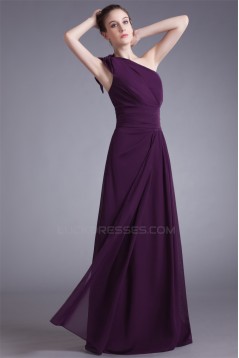 A-Line Chiffon Floor-Length Long Purple Bridesmaid Dresses 02010153