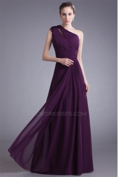 A-Line Chiffon Floor-Length Long Purple Bridesmaid Dresses 02010153