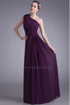 A-Line Chiffon Floor-Length Long Purple Bridesmaid Dresses 02010153