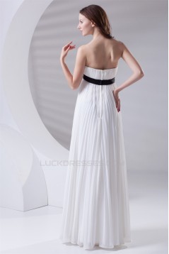Empire Strapless Long White Chiffon Bridesmaid Dresses Maternity Dresses 02010161