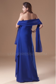 Great Chiffon Strapless A-Line Long Blue Chiffon Bridesmaid Dresses 02010164