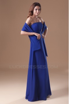 Great Chiffon Strapless A-Line Long Blue Chiffon Bridesmaid Dresses 02010164