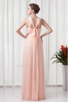 Halter Floor-Length Sleeveless Ruffled Chiffon Bridesmaid Dresses Maternity Evening Dresses 02010166