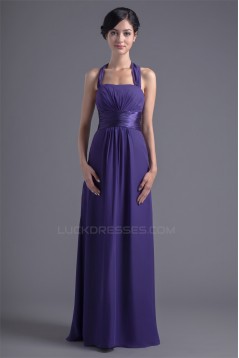 New Arrival Chiffon Sleeveless Ruched Long Bridesmaid Dresses 02010171