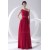 One-Shoulder Chiffon Red Long Bridesmaid Dresses under 100 02010173