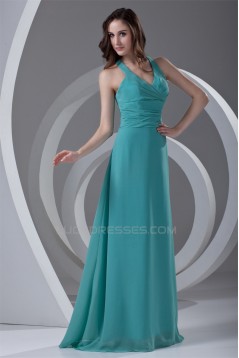 Pleats Sleeveless Floor-Length Chiffon Long Bridesmaid Dresses 02010178