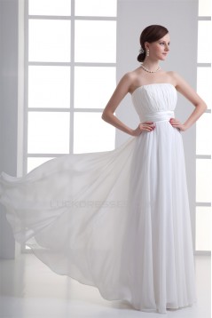 Pleats Sleeveless Sheath/Column Floor-Length Long White Bridesmaid Dresses 02010179