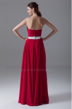 A-Line Sleeveless Floor-Length Chiffon Best Long Red Bridesmaid Dresses 02010189