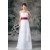 A-Line Sleeveless Pleats Satin Chiffon Floor-Length Best Long White Bridesmaid Dresses 02010192