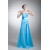 A-Line Floor-Length Sleeveless Satin Handmade Flowers Long Bridesmaid Dresses 02010194