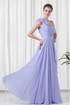 Sleeveless Sheath/Column Floor-Length One-Shoulder Long Bridesmaid Dresses 02010196