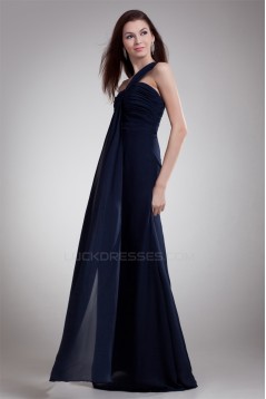 One-Shoulder Sleeveless Sheath/Column Ruched Floor-Length Bridesmaid Dresses 02010197