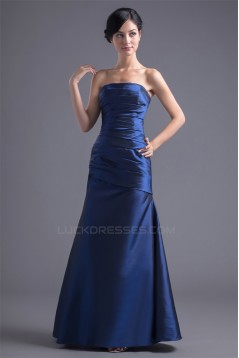 Sleeveless Strapless Taffeta Floor-Length Long Bridesmaid Dresses 02010199