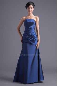 Sleeveless Strapless Taffeta Floor-Length Long Bridesmaid Dresses 02010199