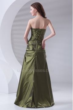Sleeveless Sweetheart A-Line Taffeta Bows Long Bridesmaid Dresses 02010200