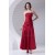 Soft Sweetheart A-Line Pleats Taffeta Sleeveless Long Red Bridesmaid Dresses 02010203