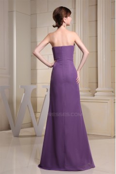 Sheath/Column Sleeveless Criss Cross Chiffon Long Bridesmaid Dresses 02010215