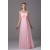 Sleeveless Draped Satin Chiffon Sheath/Column Best Long Pink Bridesmaid Dresses 02010221