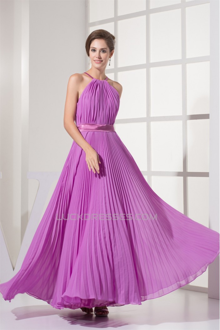 A-Line Sleeveless Pleats Floor-Length Long Bridesmaid Dresses 02010225
