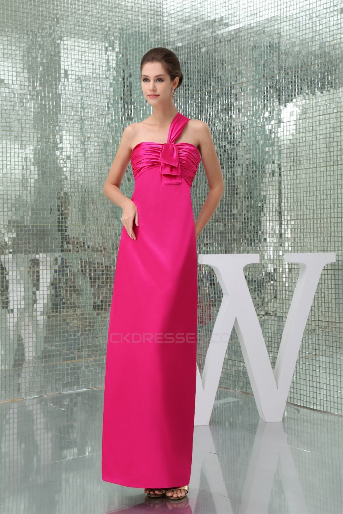 Sleeveless Sheath/Column Draped One-Shoulder Bridesmaid Dresses 02010228