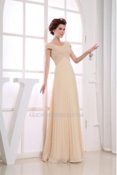 A-Line Capped V-Neck Floor-Length Criss Cross Off-the-Shoulder Long Bridesmaid Dresses 02010247