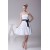 Amazing Pleats Strapless Chiffon Short Black White Bridesmaid Dresses 02010254