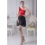 Beading Short/Mini Sleeveless Sheath/Column Black Red Bridesmaid Dresses 02010260