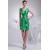 Beautiful Sheath/Column Sleeveless Beading V-Neck Short Green Bridesmaid Dresses 02010262