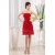 Breathtaking Chiffon Silk like Satin Ruffles Strapless Short Red Bridesmaid Dresses 02010264