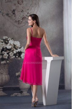 One-Shoulder Sheath/Column Short Chiffon Bridesmaid Dresses 02010270