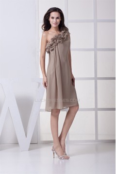 Chiffon Ruffles Knee-Length One-Shoulder Short Bridesmaid Dresses 02010272