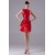 Elastic Woven Satin Sheath/Column Short/Mini Red Bridesmaid Dresses 02010287