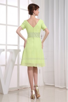 Knee-Length A-Line Sequins Short Chiffon Bridesmaid Dresses 02010302