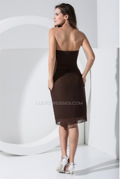 Knee-Length Sweetheart Sheath/Column Chiffon Short Bridesmaid Dresses 02010308