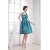 Sleeveless Taffeta Bows Halter Knee-Length Short Bridesmaid Dresses 02010370