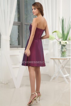 A-Line Taffeta Sleeveless Beading Sweetheart Short Bridesmaid Dresses 02010384