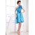One-Shoulder Sleeveless Silk like Satin Short Blue Bridesmaid Dresses 02010390