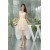 A-Line Tea Length V-Neck Fine Netting Sleeveless Bridesmaid Dresses  02010393