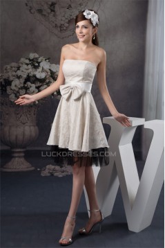A-Line Fine Netting Flocked Cloth Bows Bridesmaid Dresses 02010400